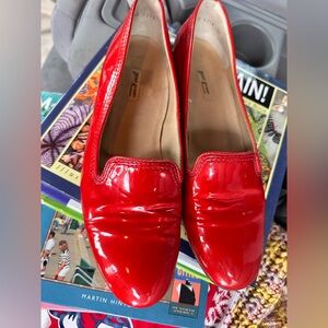Paul Green München red patent leather loafers.   Women's Red Loafers size 40 9